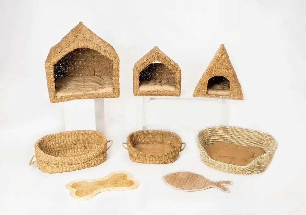 Paréos pour enfants - Handwoven Seagrass & Jute Basket – Kids & Pet Accessories - ECONEST