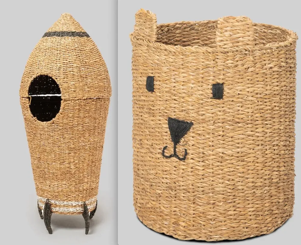 Paréos pour enfants - Handwoven Seagrass & Jute Basket – Kids & Pet Accessories - ECONEST