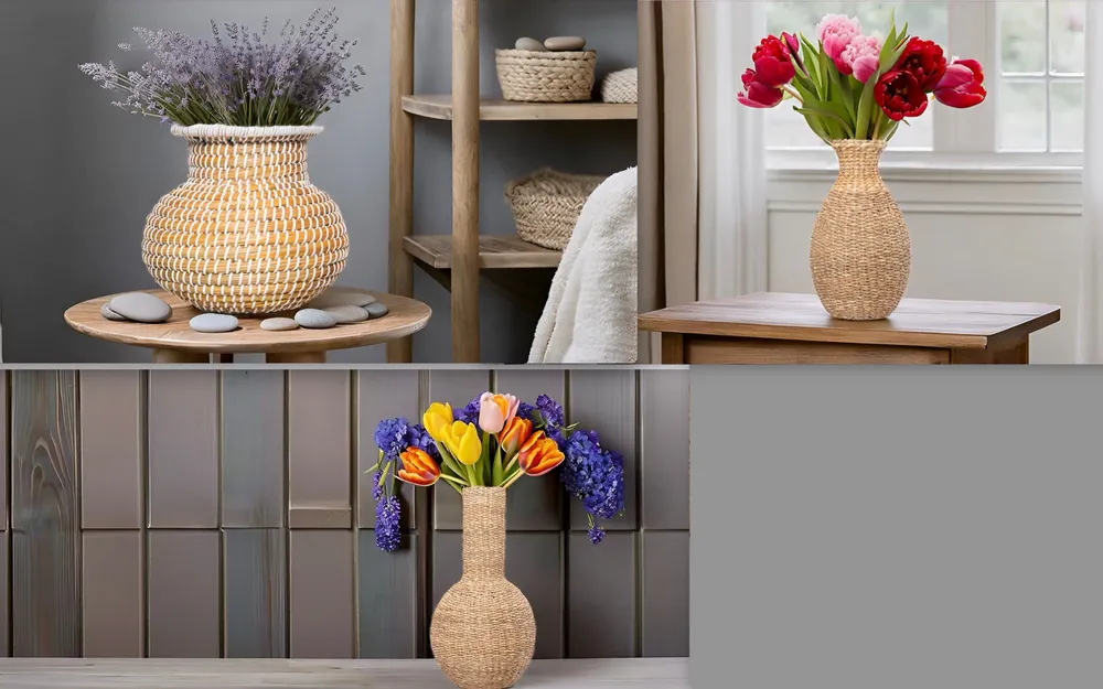 Paréos pour enfants - Handwoven Seagrass & Jute Basket – Kids & Pet Accessories - ECONEST