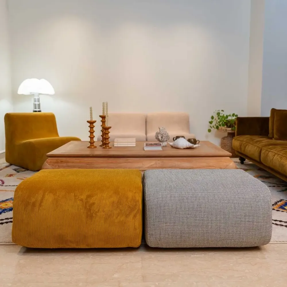 Ottomans - COCOTTE modular ottoman (ecru&black) - MAISON JEUDI