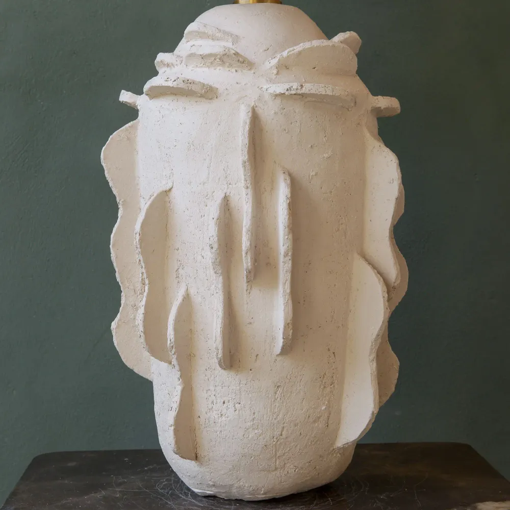 Table lamps - Kelp handmade ceramic lamp including lampshade origina bogolan fabric - STUDIO WILD ORANGE