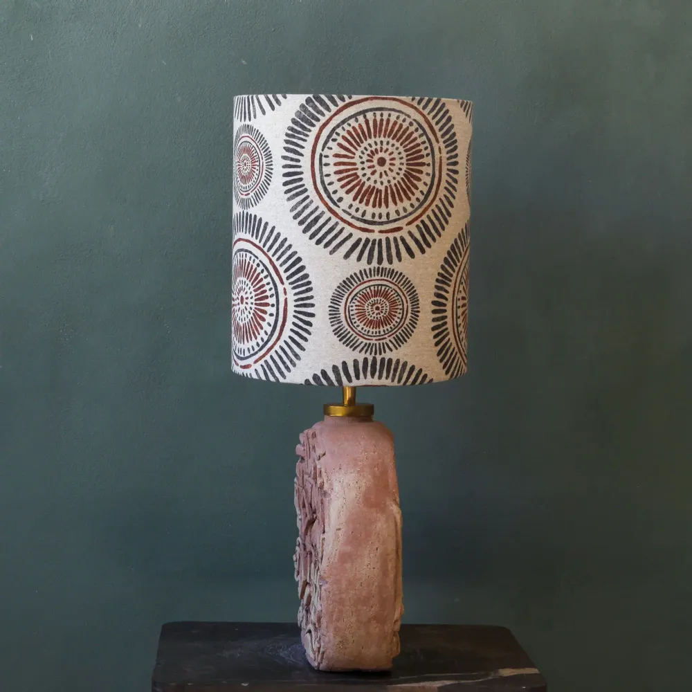 Table lamps - Tribal a handmade ceramic table lamp including lamp shade - STUDIO WILD ORANGE