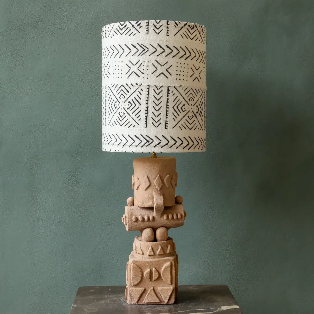 Table lamps - Totem unique handmade ceramic table lamp - STUDIO WILD ORANGE