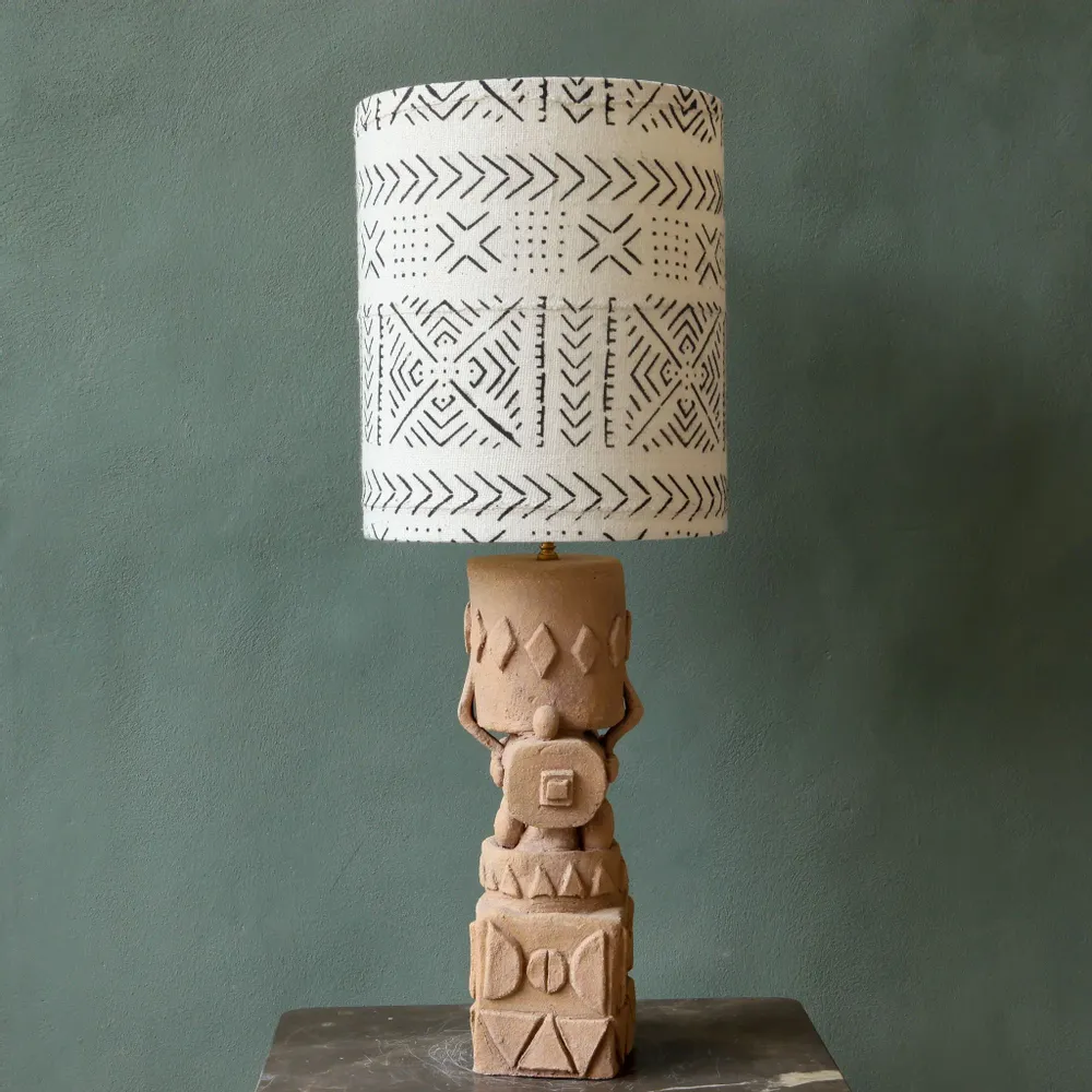 Table lamps - Totem unique handmade ceramic table lamp - STUDIO WILD ORANGE