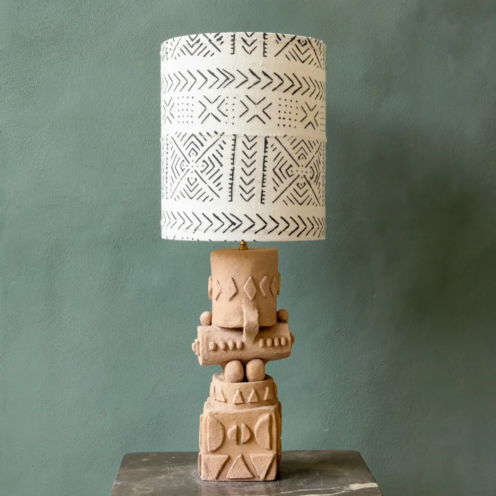 Table lamps - Totem unique handmade ceramic table lamp - STUDIO WILD ORANGE