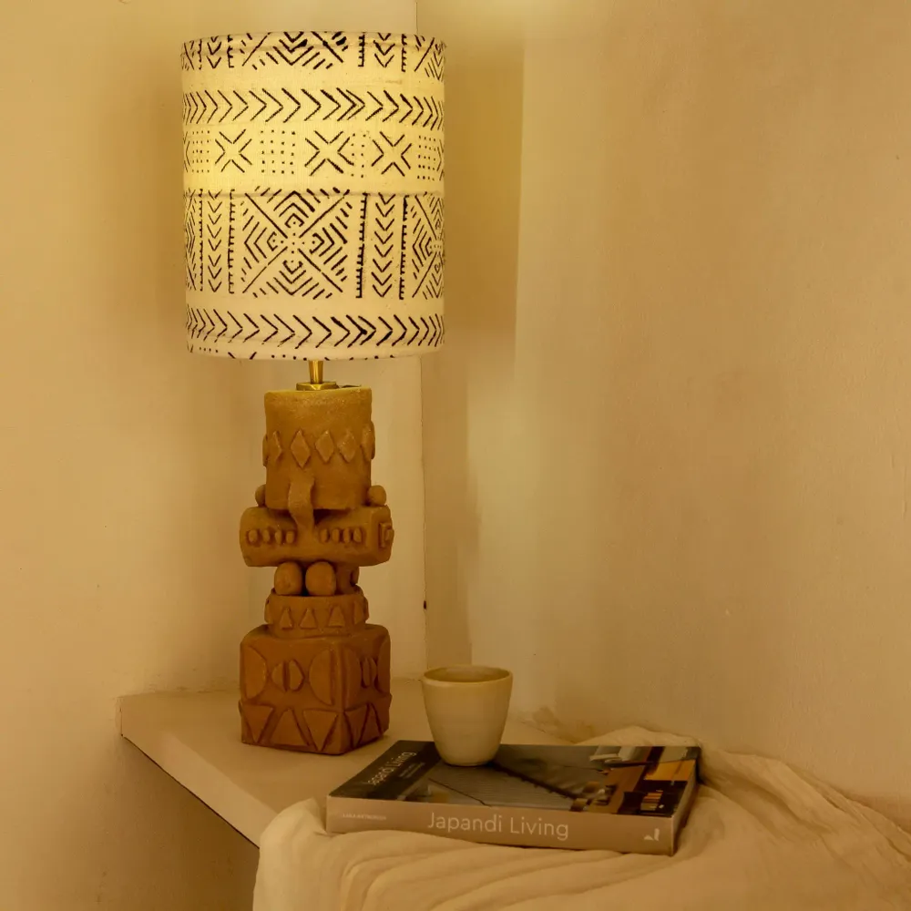 Table lamps - Totem unique handmade ceramic table lamp - STUDIO WILD ORANGE