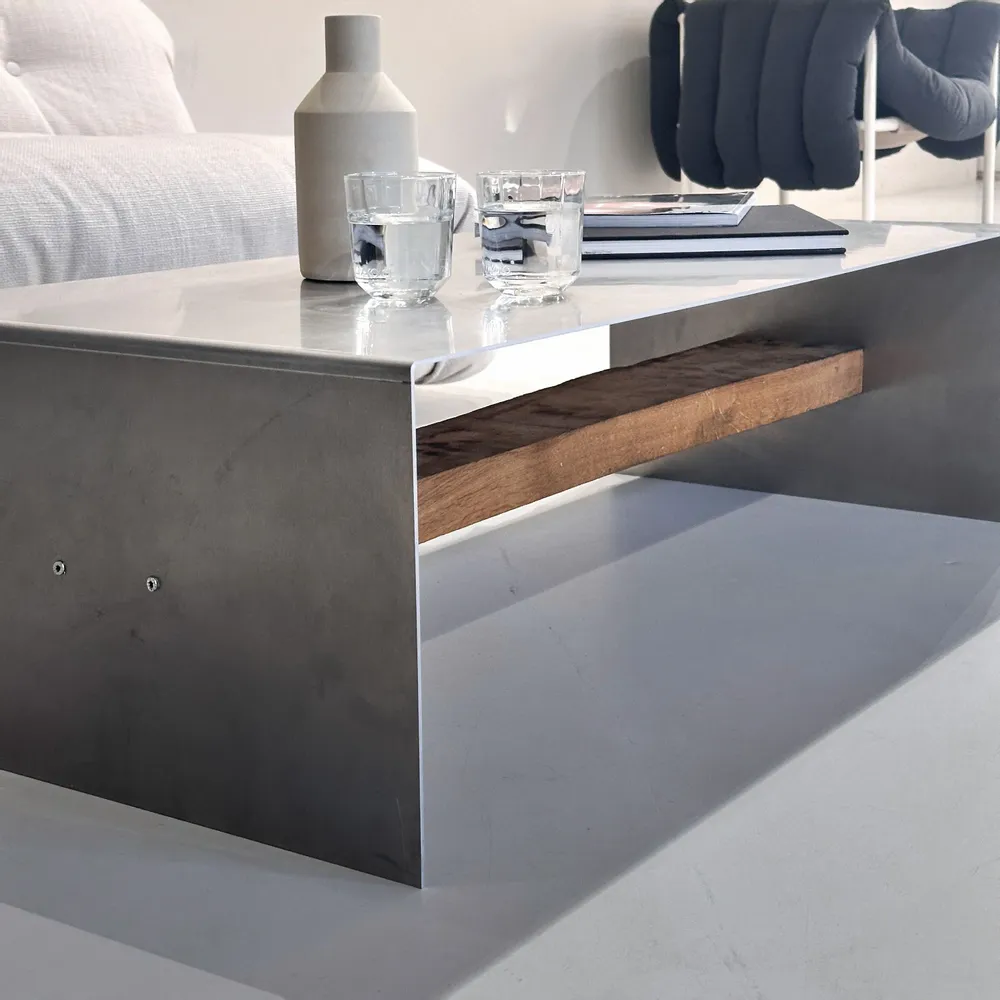 Coffee tables - Matted Aluminium Coffeetable - CASE STUDIOS