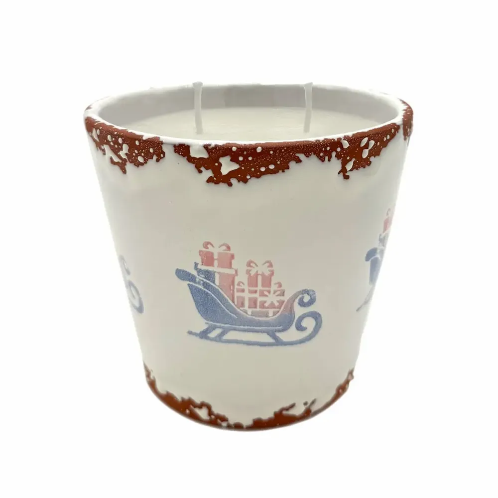 Bougies - Bougie parfumée en céramique avec traîneau de Noël taille L - WAX DESIGN - BARCELONA