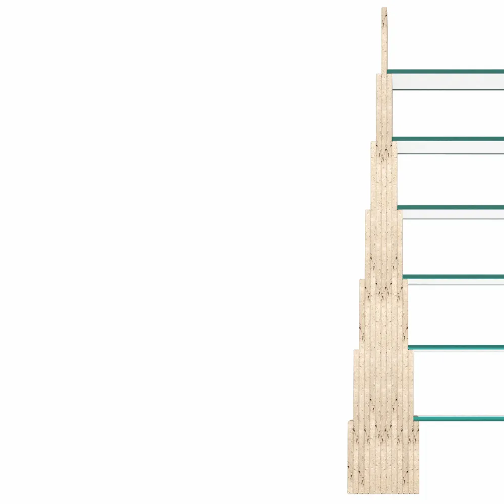 Office furniture and storage - Manhattan Shelf in Italian Travertine Marble Contemporary Design - MEDDEL