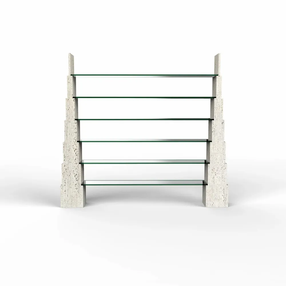 Office furniture and storage - Manhattan Shelf in Italian Travertine Marble Contemporary Design - MEDDEL