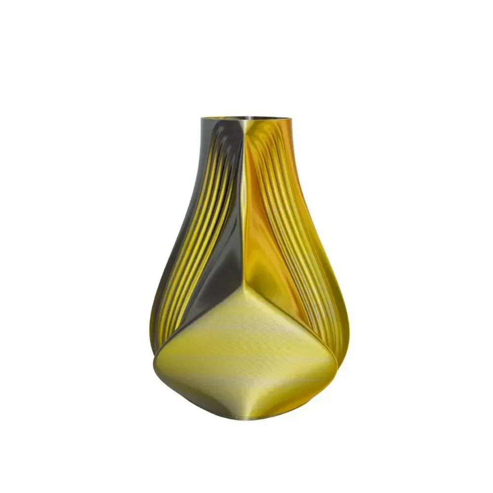 Office design and planning - 3D printed vase "Pleasure" | multi-color | Gold/Silver - AUURA