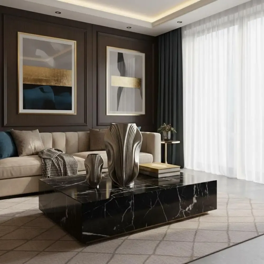 Office design and planning - 3D printed vase "Pleasure" | multi-color | Gold/Silver - AUURA