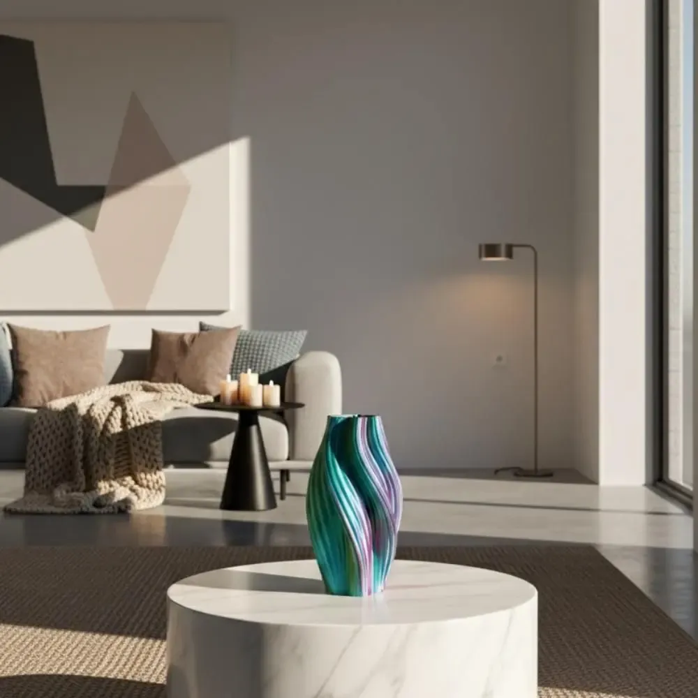 Office design and planning - Vase "Hot Ice Cream" | Multi-color | Tropical | Pink&Lime&Turquoise - AUURA