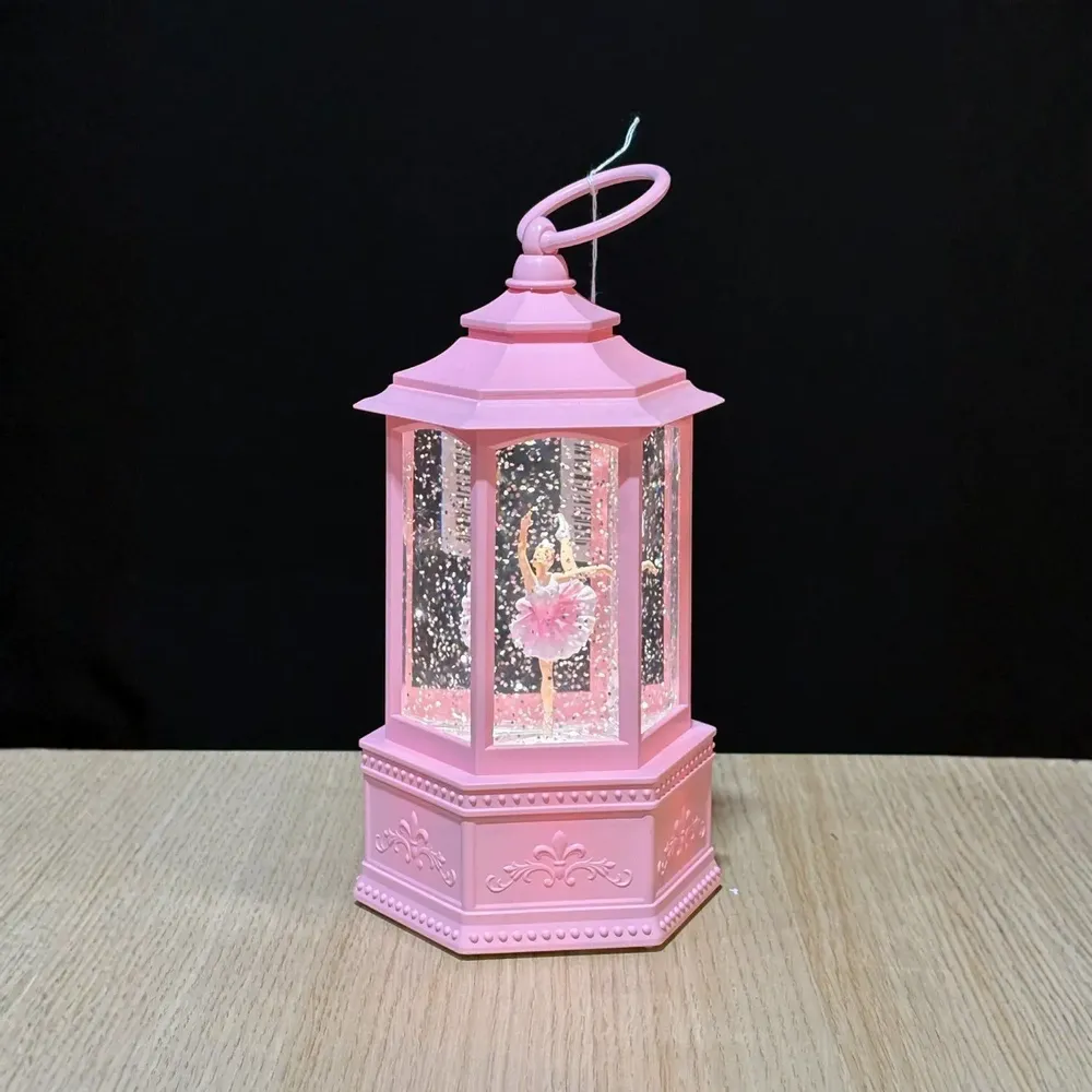 Autres décorations de Noël - Lanterne Boule à Neige LED – Danseuse Étoile Rose - BLUE STAR B.V.