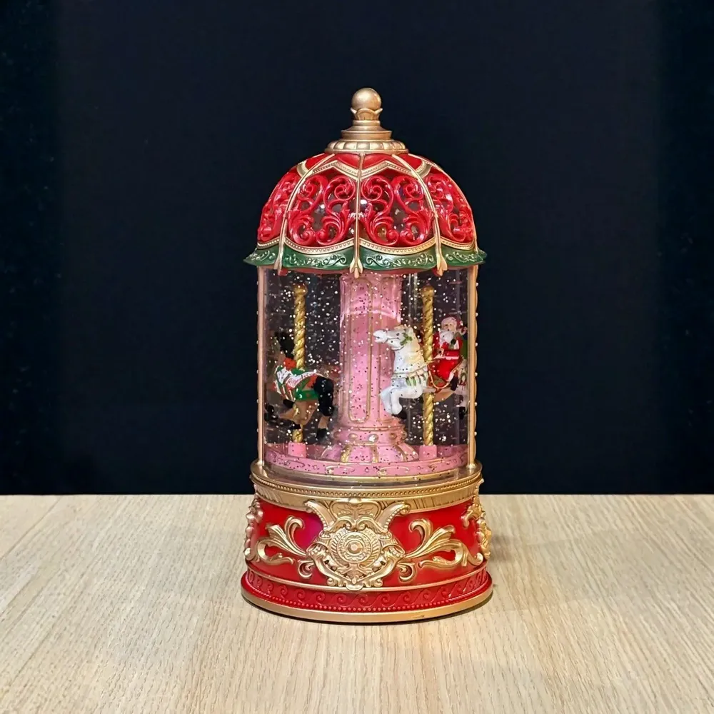 Autres décorations de Noël - Boule à Neige LED Carrousel – Père Noël à Cheval - BLUE STAR B.V.