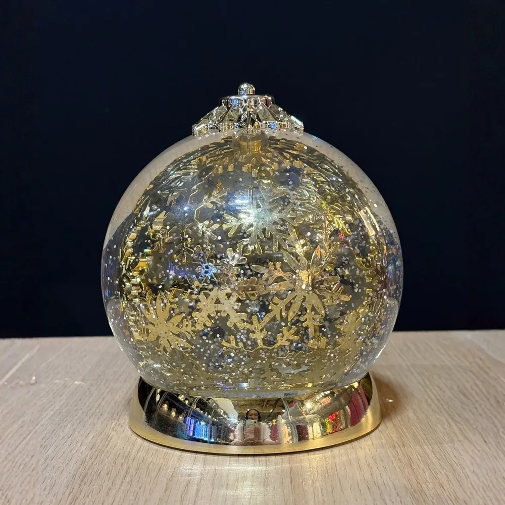 Autres décorations de Noël - Ornement de Noël LED Pailleté – Flocon Doré - BLUE STAR B.V.