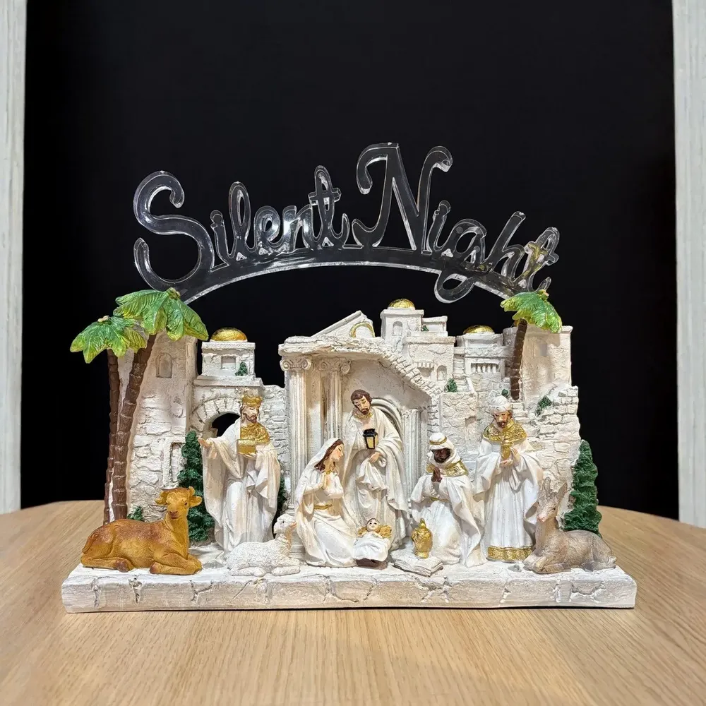 Nativity scenes and santons - LED Nativity – White Buildings “Silent Night” - BLUE STAR B.V.