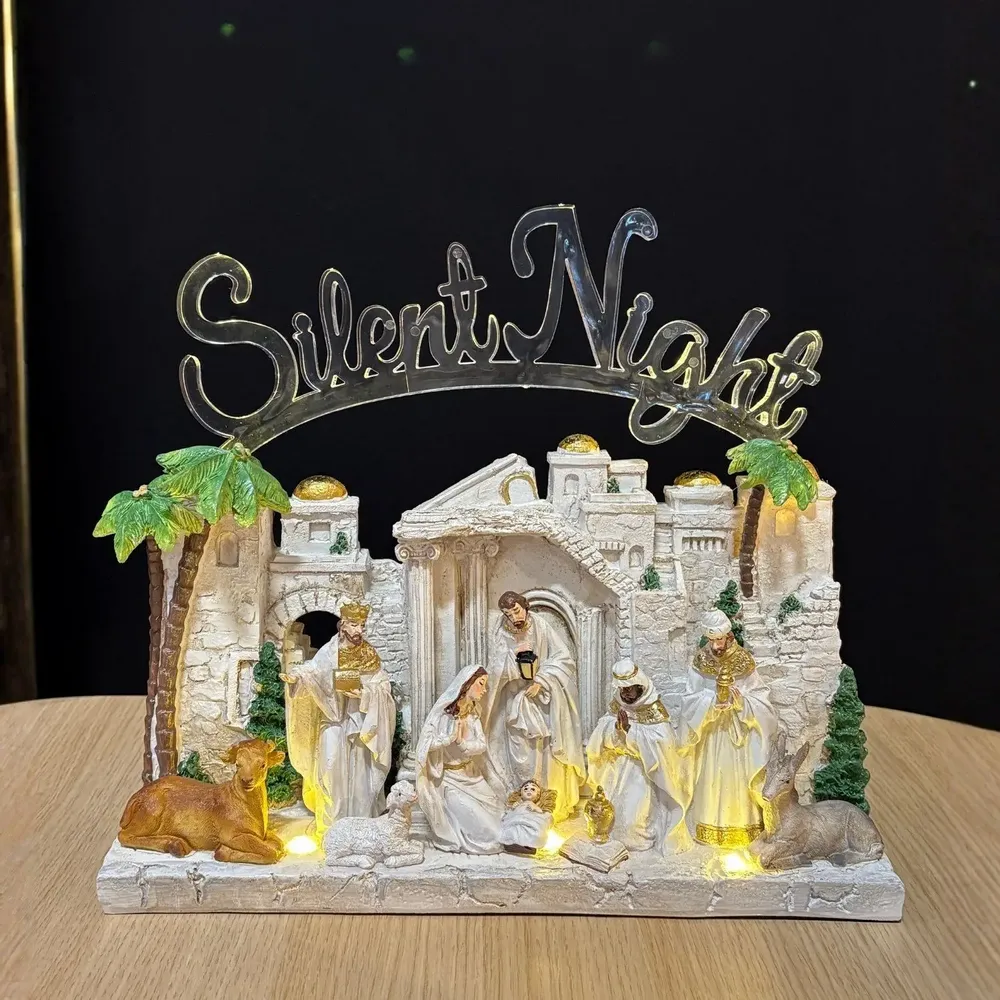 Nativity scenes and santons - LED Nativity – White Buildings “Silent Night” - BLUE STAR B.V.
