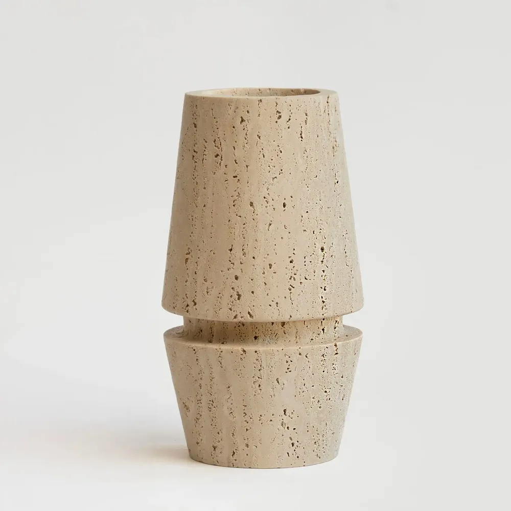 Plats et saladiers - TRAVERTINE VASE 'MOTTO' - KIWANO CONCEPT