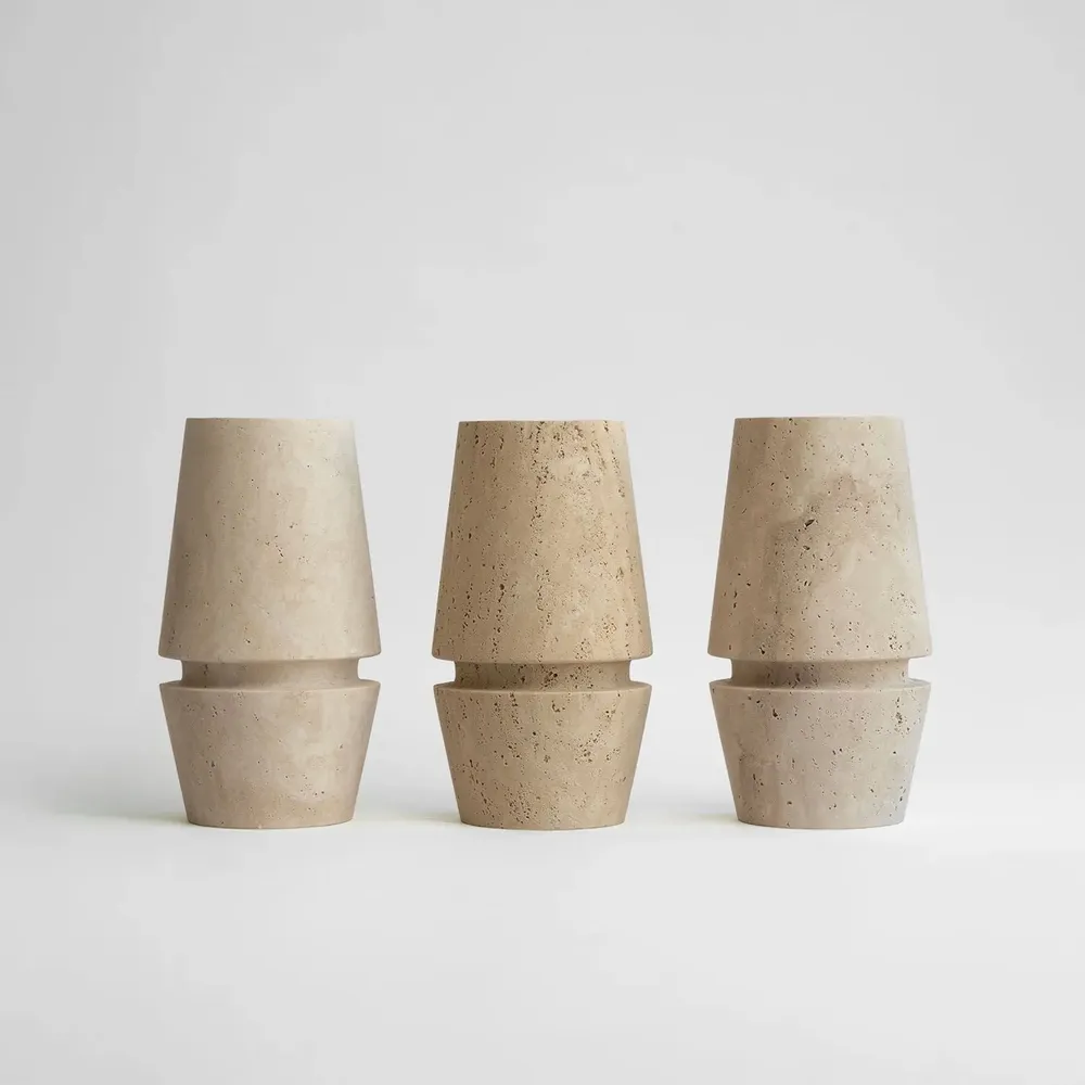 Plats et saladiers - TRAVERTINE VASE 'MOTTO' - KIWANO CONCEPT