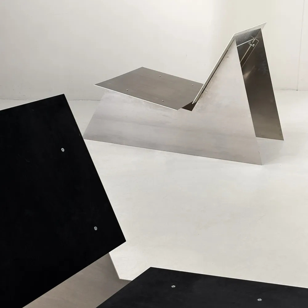 Lounge chairs - Minimalist Sculptural Aluminum Lounge Chair - CASE STUDIOS
