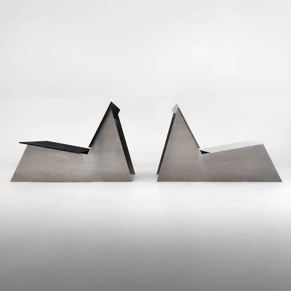 Lounge chairs - Minimalist Sculptural Aluminum Lounge Chair - CASE STUDIOS
