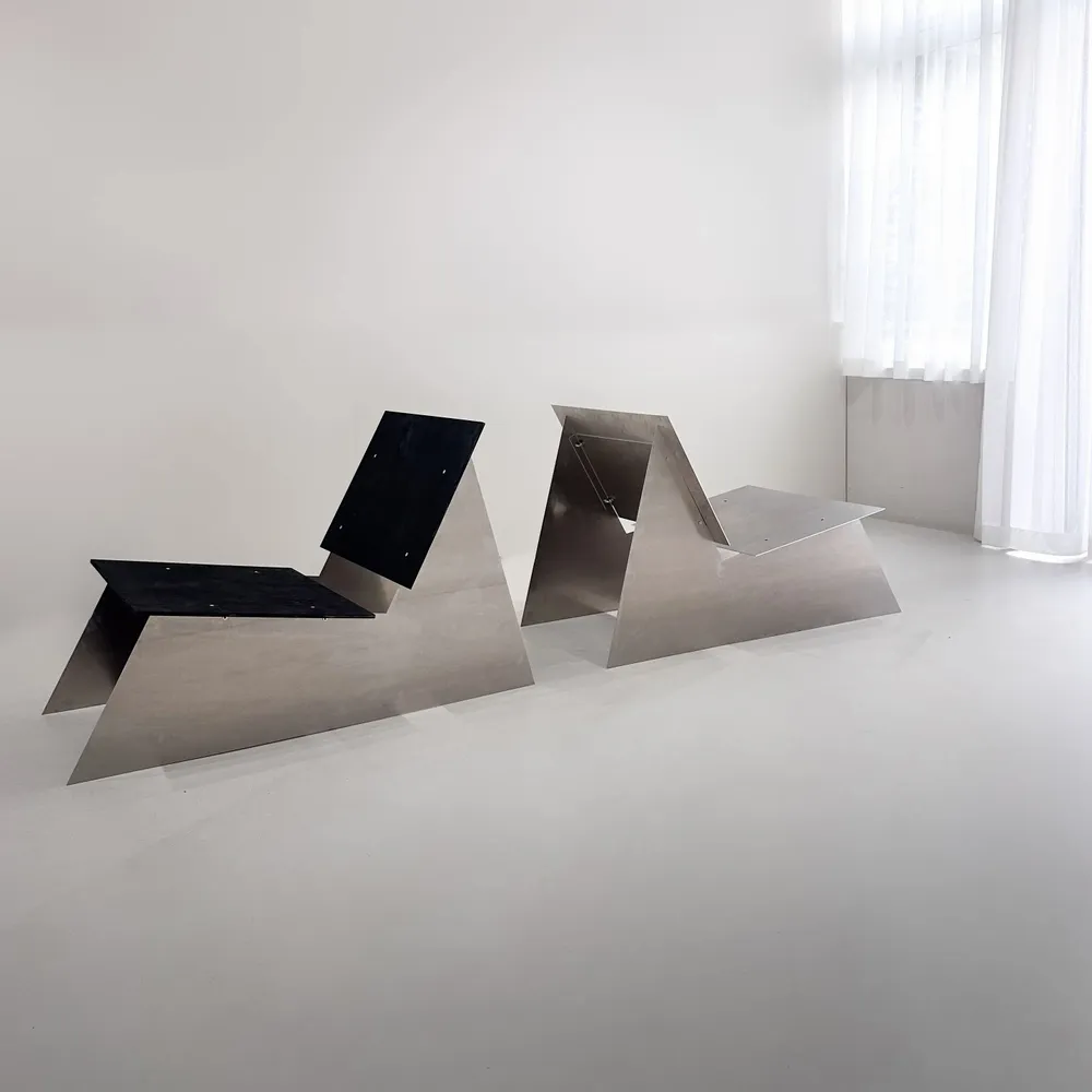 Lounge chairs - Minimalist Sculptural Aluminum Lounge Chair - CASE STUDIOS