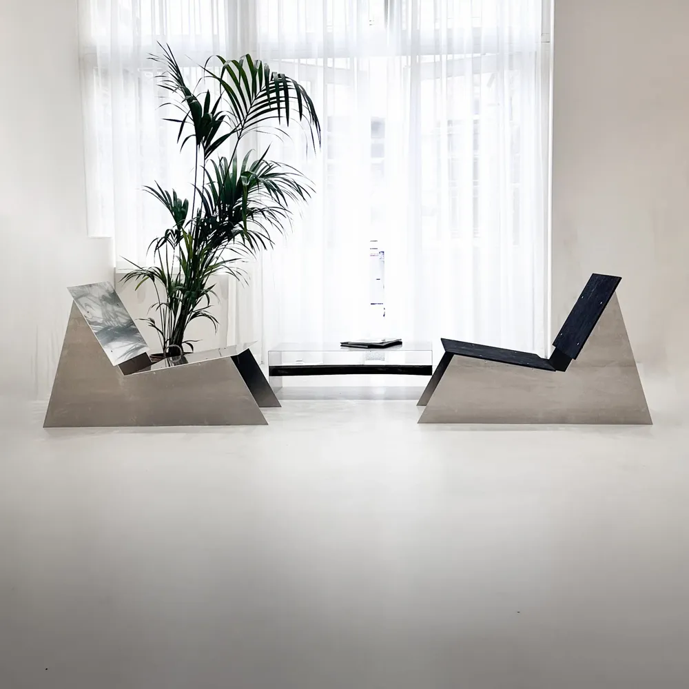 Lounge chairs - Minimalist Sculptural Aluminum Lounge Chair - CASE STUDIOS