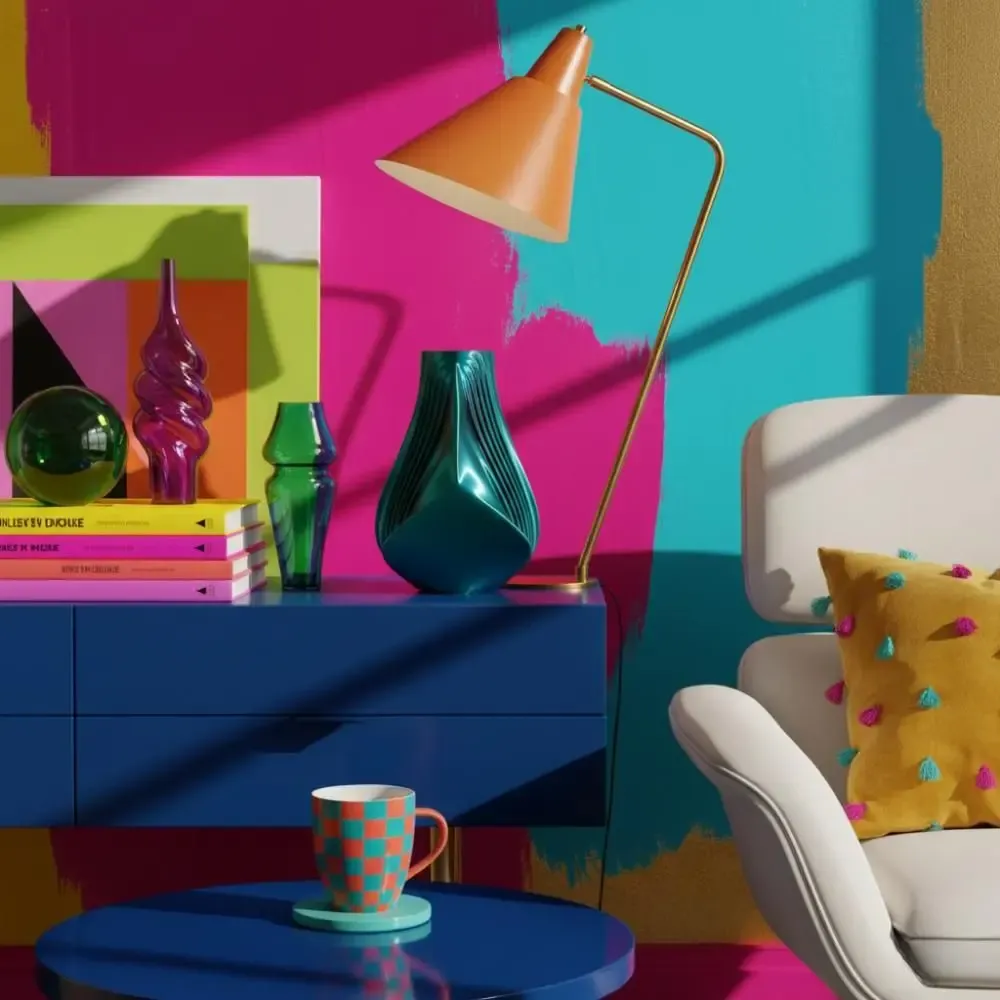 Aménagements pour bureau - Vase « Plaisir » | Tropical | Rose, citron vert et turquo - AUURA