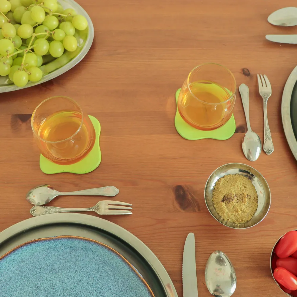 Dessous de plat - Set de 4 sous-verres Galet vert - MEEMO STUDIO