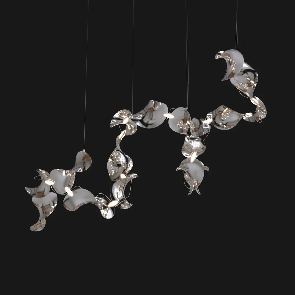 Suspensions - Dune 16 Spiral — Luminaire suspendu architectural sculptural modulaire - MOSS OBJECTS