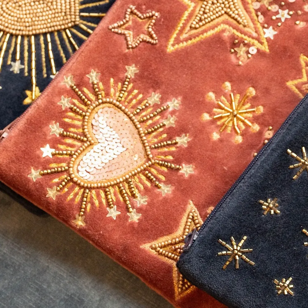 Clutches - Hand embroidered velvet pouches and boxes - MAISON LILO