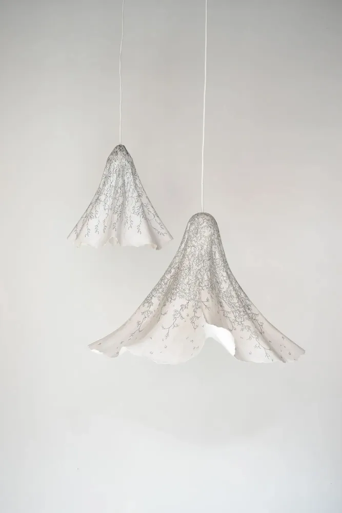 Hanging lights - Floral Paper Pendant Light - N.LOBJOY