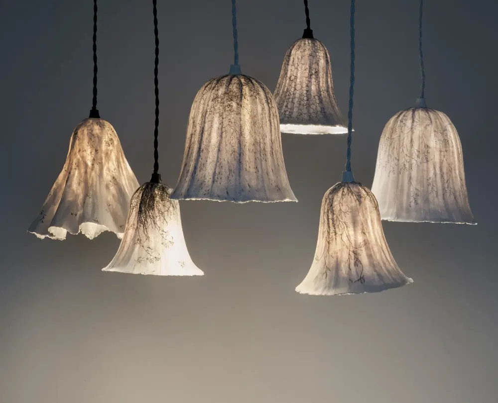 Hanging lights - Floral Paper Pendant Light - N.LOBJOY