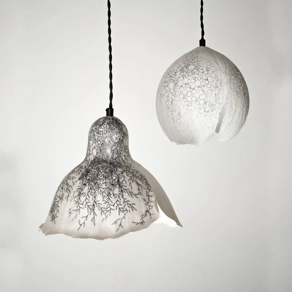 Hanging lights - Floral Paper Pendant Light - N.LOBJOY