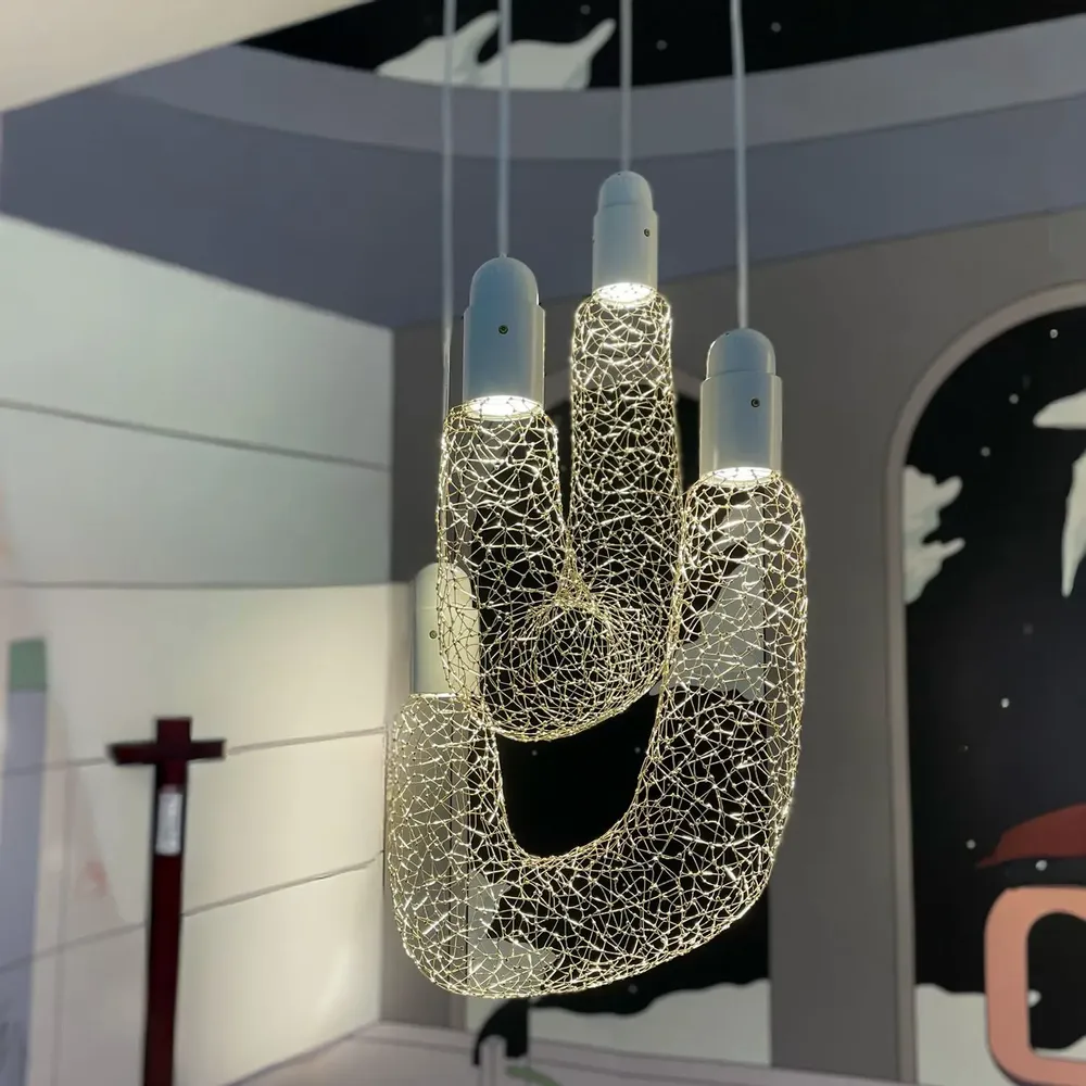 Ceiling lights - FIRMAMENT 2 - Handworked Metal Sculptural Pendant - ANGO