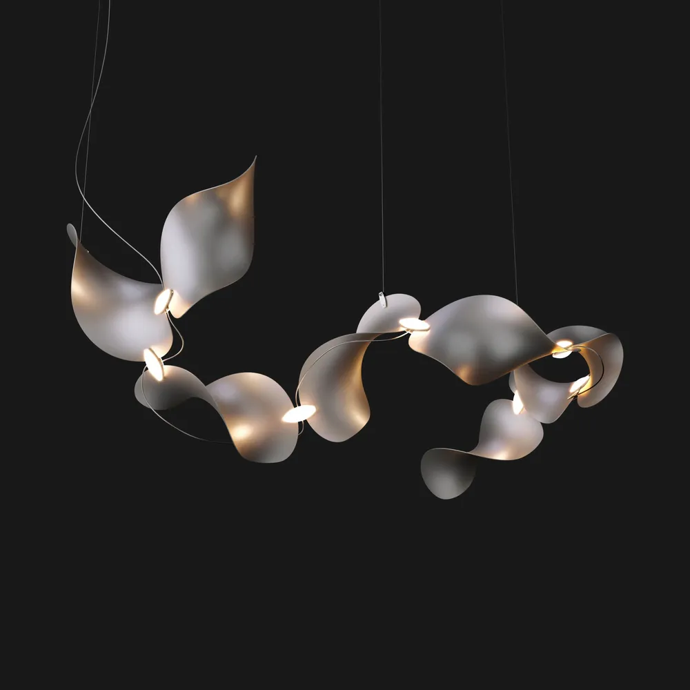 Suspensions - Dune 8 Curve — Lampe suspendue architecturale sculpturale modulaire - MOSS OBJECTS