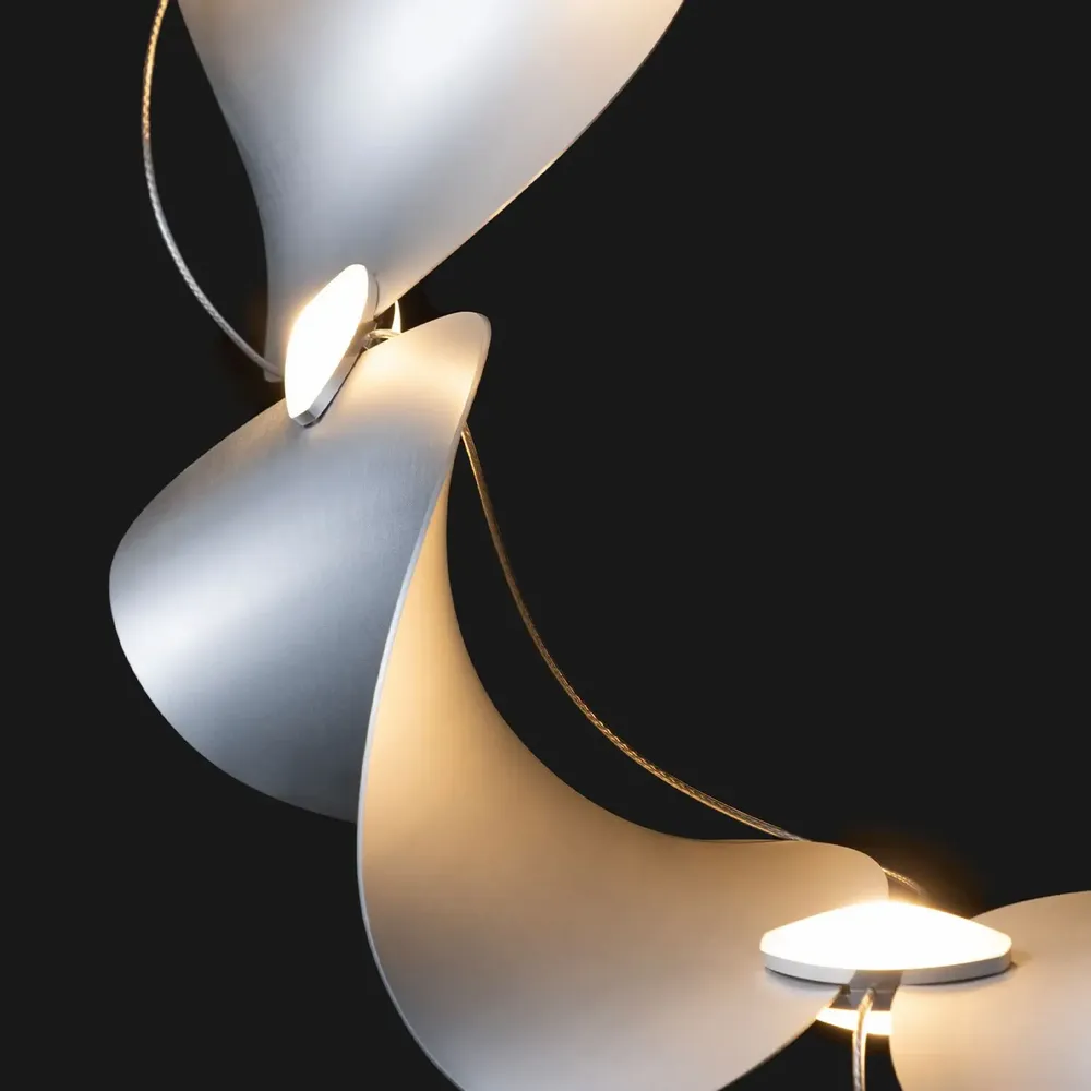 Suspensions - Dune 8 Curve — Lampe suspendue architecturale sculpturale modulaire - MOSS OBJECTS