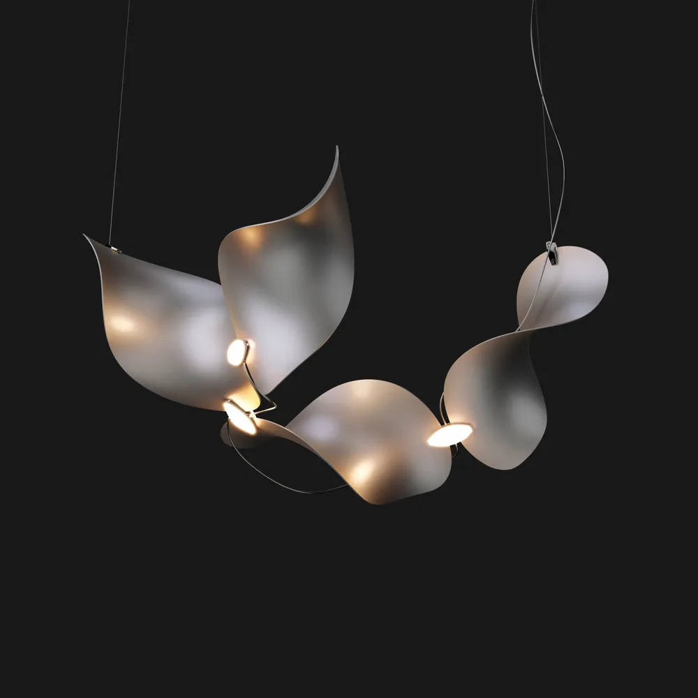 Suspensions - Dune 4 Curve — Lampe suspendue architecturale sculpturale modulaire - MOSS OBJECTS