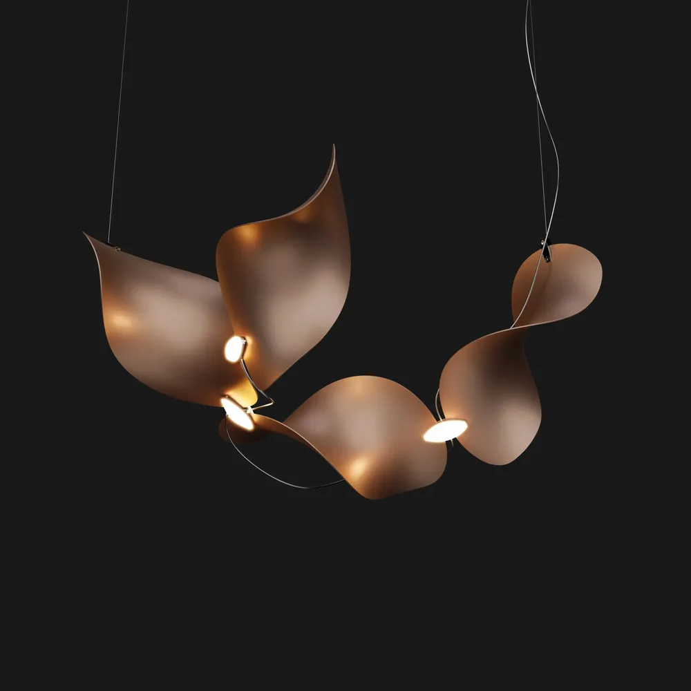 Suspensions - Dune 4 Curve — Lampe suspendue architecturale sculpturale modulaire - MOSS OBJECTS