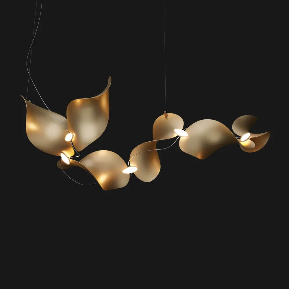 Hanging lights - Dune 6 Curve – Modular Sculptural Architectural Pendant Light - MOSS OBJECTS