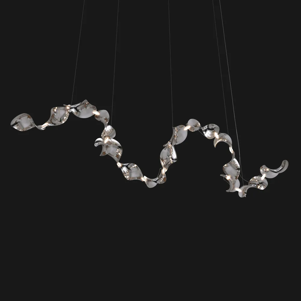 Suspensions - Dune 16 Curve — Lampe suspendue architecturale sculpturale modulaire - MOSS OBJECTS