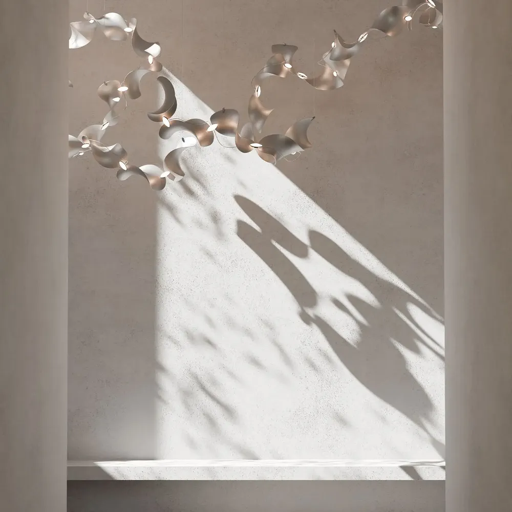 Suspensions - Dune 20 Curve — Lampe suspendue architecturale sculpturale modulaire - MOSS OBJECTS