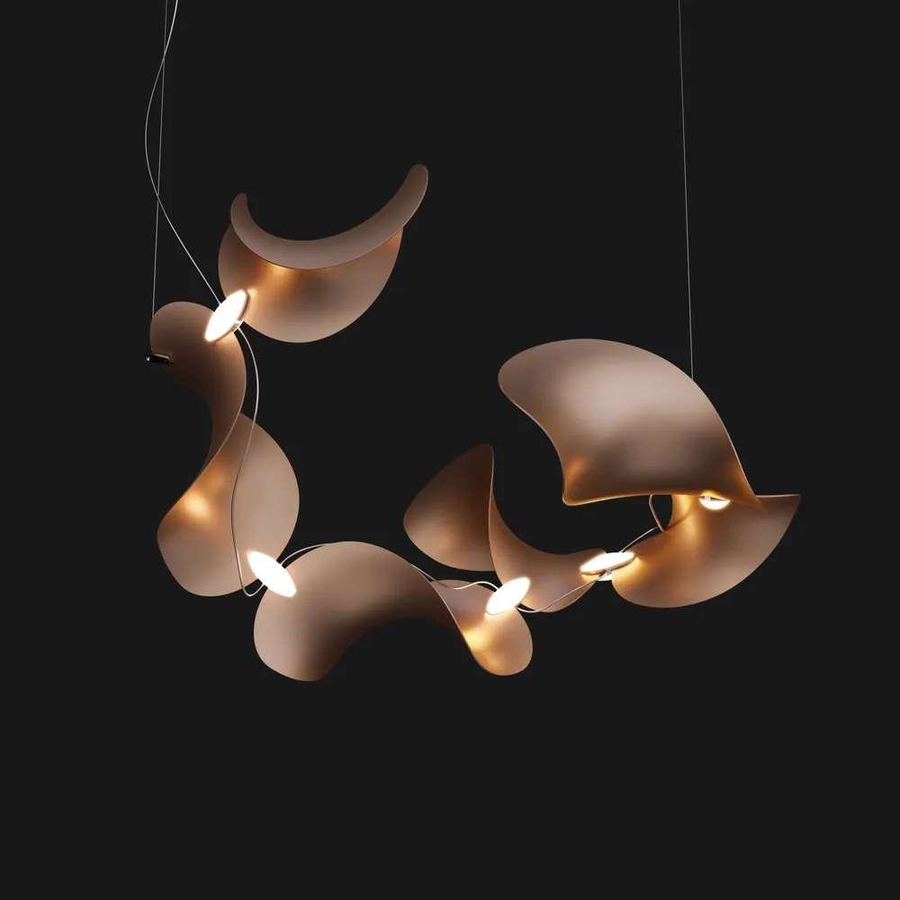 Suspensions - Dune 6 Spiral — Luminaire suspendu architectural sculptural modulaire - MOSS OBJECTS