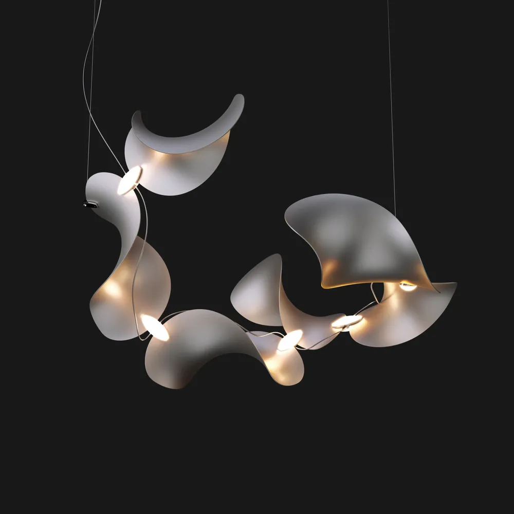 Suspensions - Dune 6 Spiral — Luminaire suspendu architectural sculptural modulaire - MOSS OBJECTS