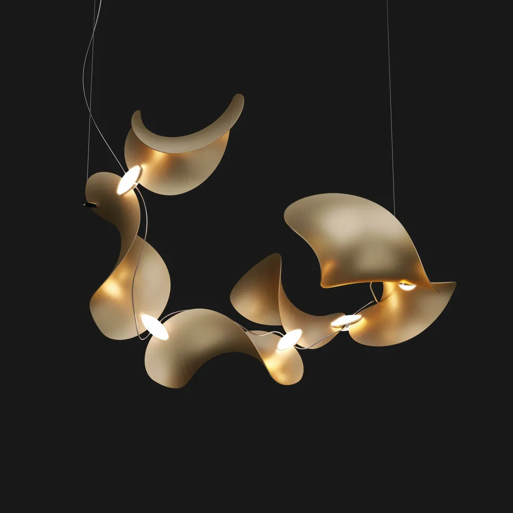 Suspensions - Dune 6 Spiral — Luminaire suspendu architectural sculptural modulaire - MOSS OBJECTS