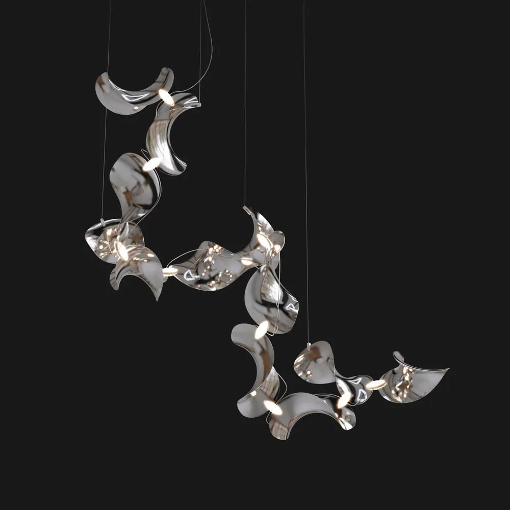 Suspensions - Dune 12 Spiral — Luminaire suspendu architectural sculptural modulaire - MOSS OBJECTS