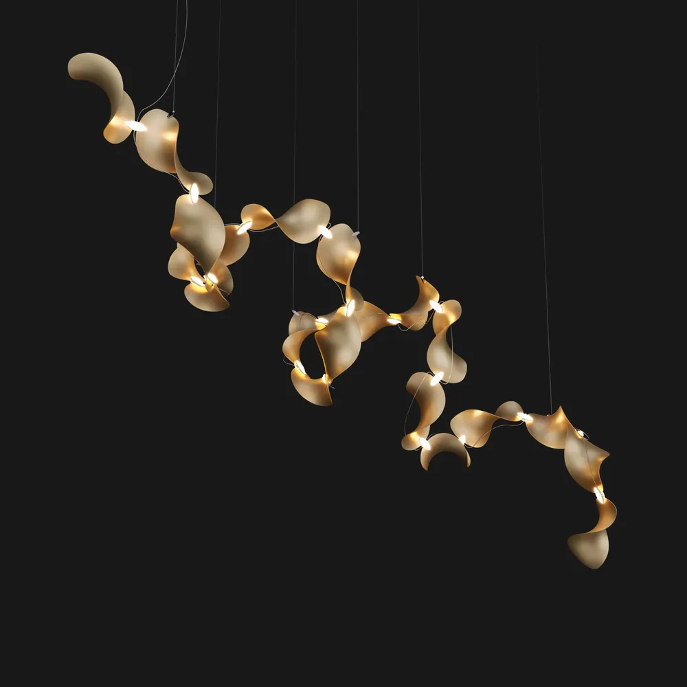 Suspensions - Dune 20 Spiral — Luminaire suspendu architectural sculptural modulaire - MOSS OBJECTS