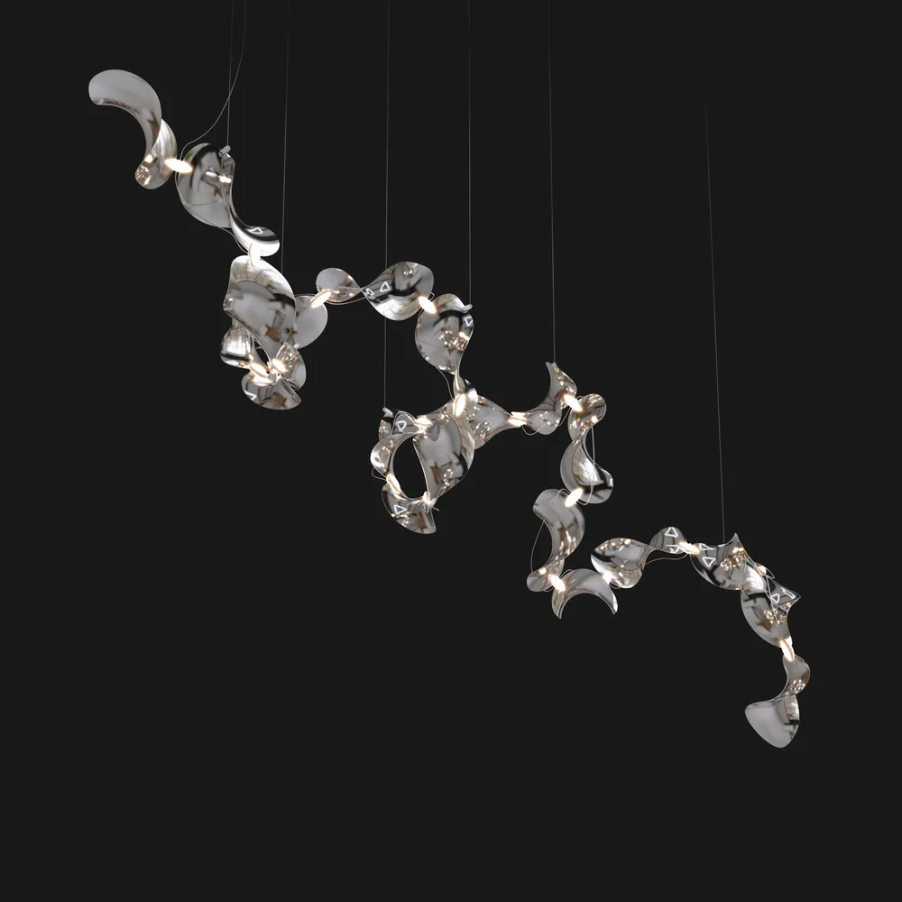 Suspensions - Dune 20 Spiral — Luminaire suspendu architectural sculptural modulaire - MOSS OBJECTS