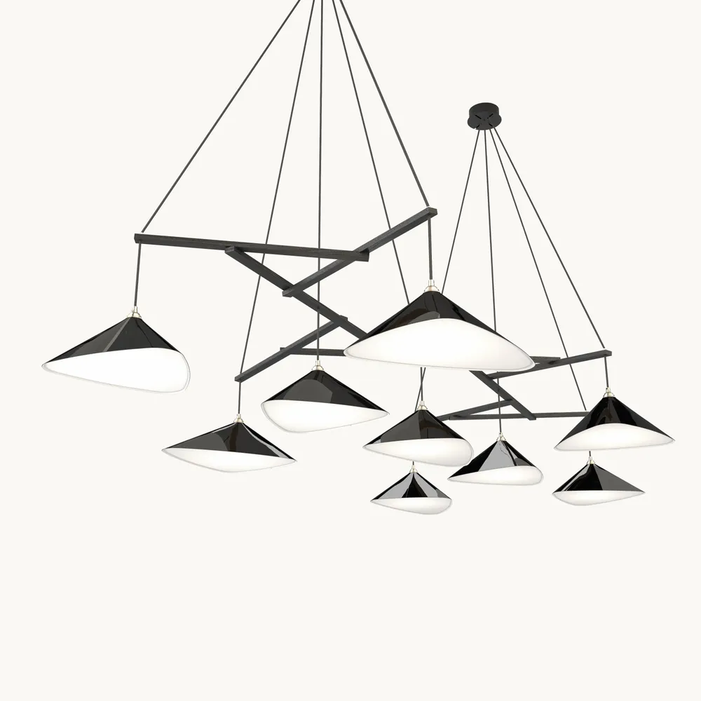 Suspensions - Emily Group of Nine - Grand lustre sculpturale en grappe - MOSS OBJECTS
